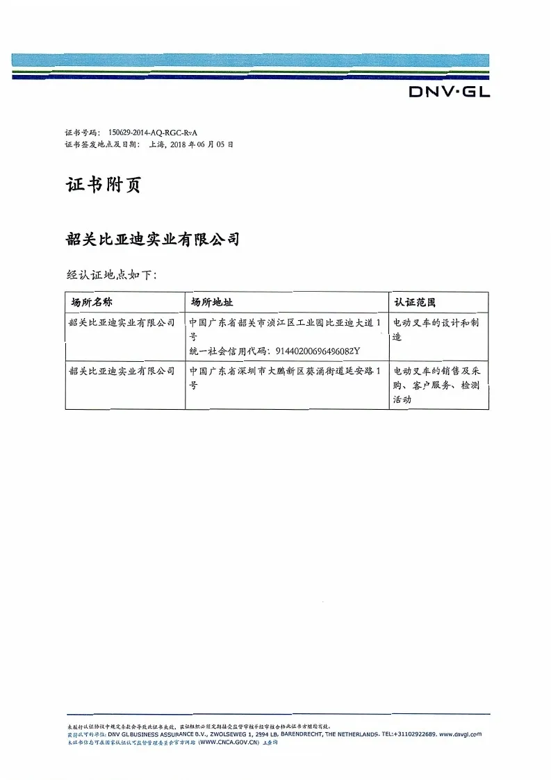Certificación del sistema de gestión - ISO9001: 2015GBT19001-2016 (versión china