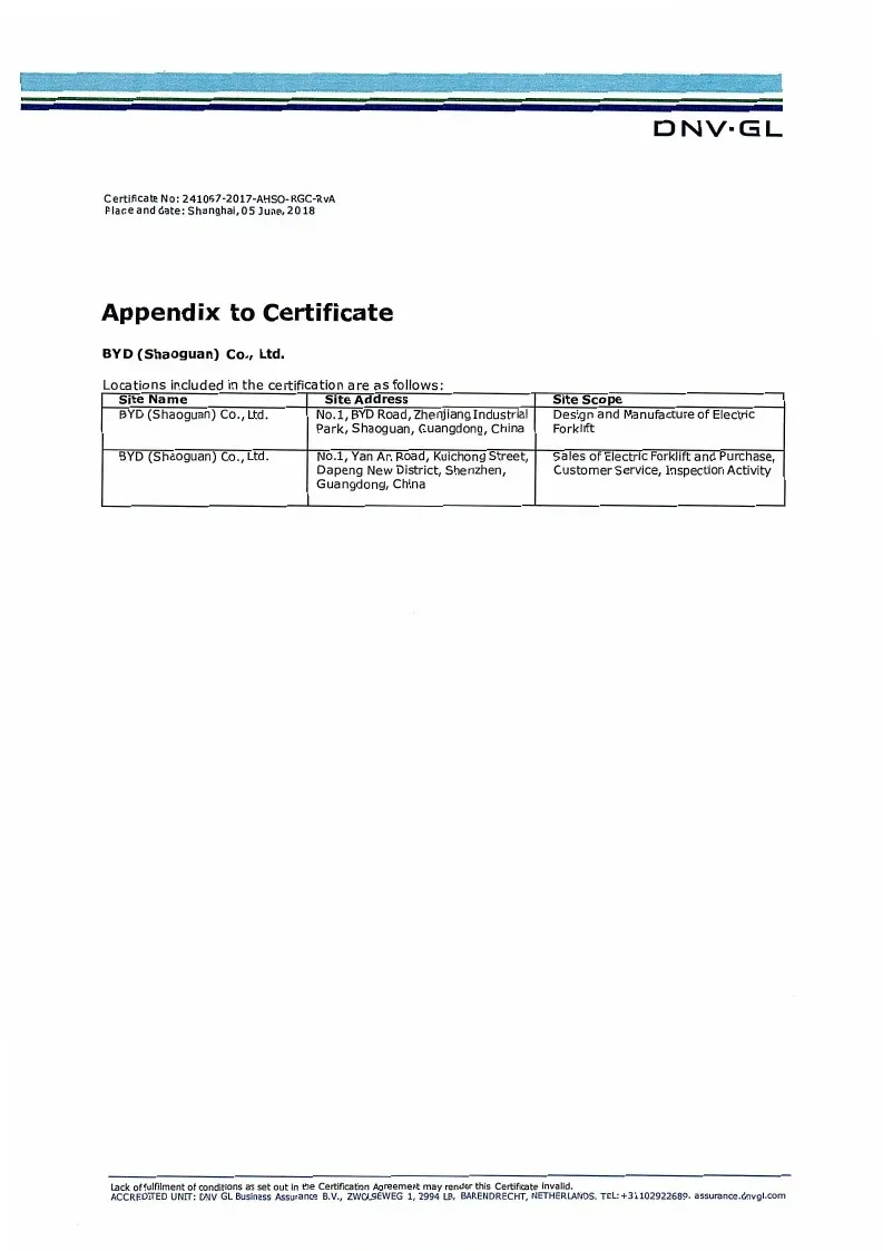 Certificado de Sistema de Gestión de Calidad - OHSAS18001: 2007 (inglés)(Figura2)