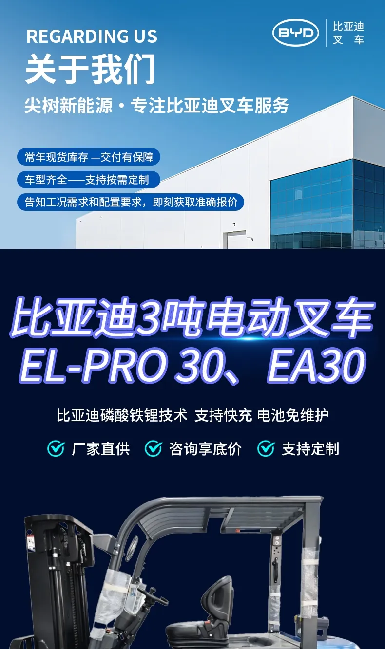 Carretilla elevadora eléctrica de 3 toneladas BYD(Figura1) Carretilla elevadora eléctrica de 3 toneladas BYD(Figura1)